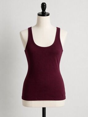 Y2K Abercrombie Burgundy Tank L Elena Gilbert Bella Swan Soft Girl Basic Chic